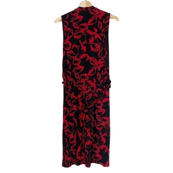 Norma Kamali Jersey Sleeveless V neck Wrap Style Midi Dress Size Medium - Picture 3 of 9